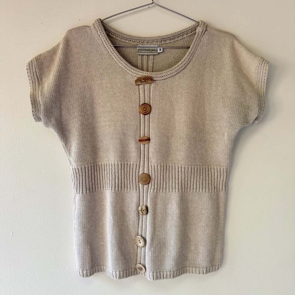 Coldwater Creek Funky Button Front Knit Sweater